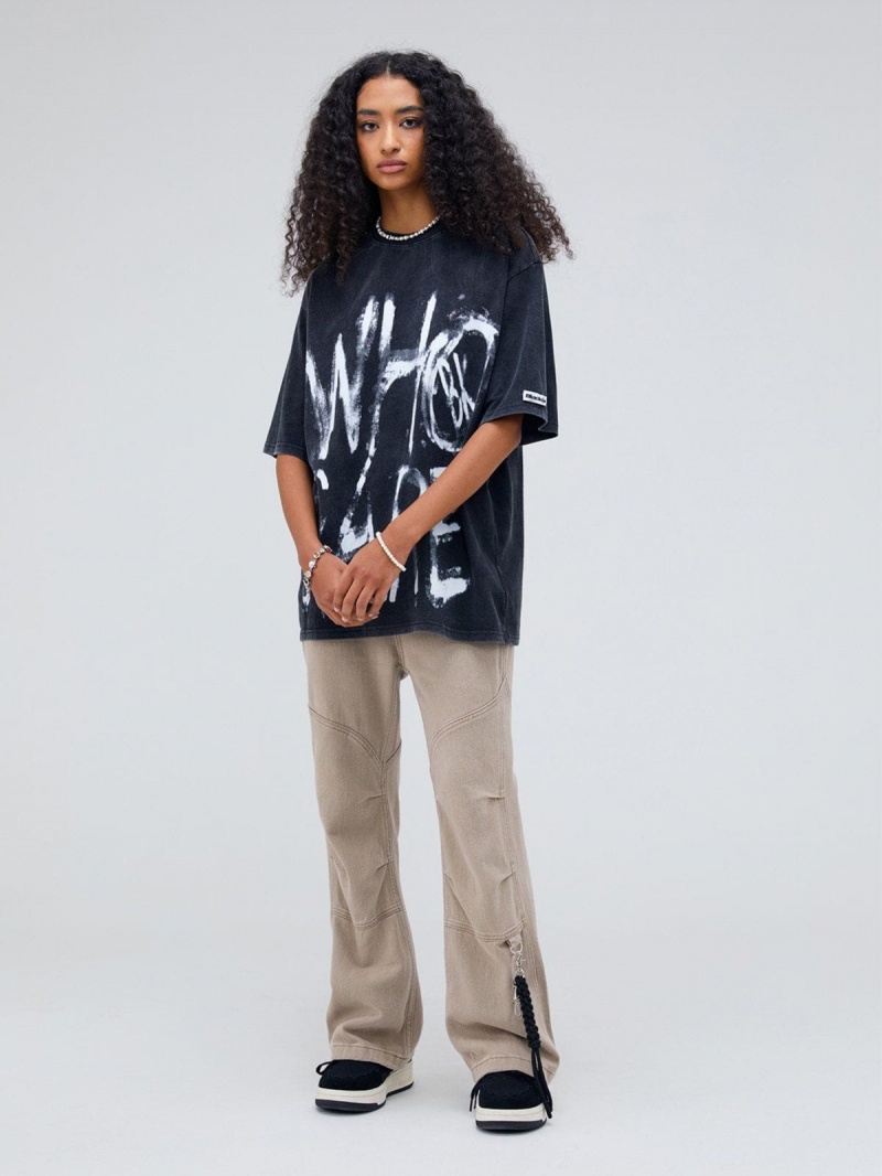 Noir  T Shirts Aelfric Eden Mottled Graffiti Print Tee - FSO-4921114